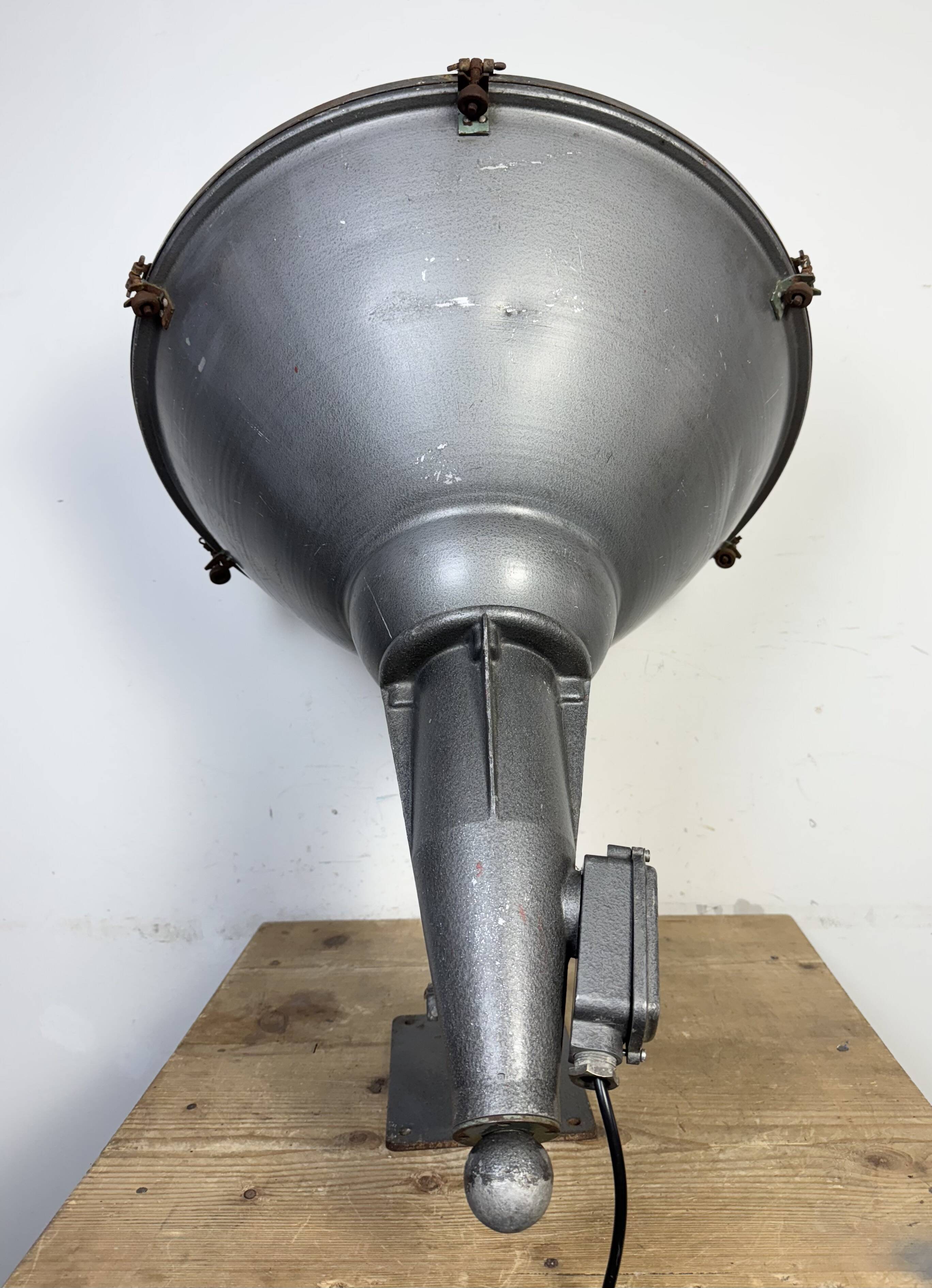 Large Vintage Industrial Aluminium Factory Wall Spotlight, 1970s