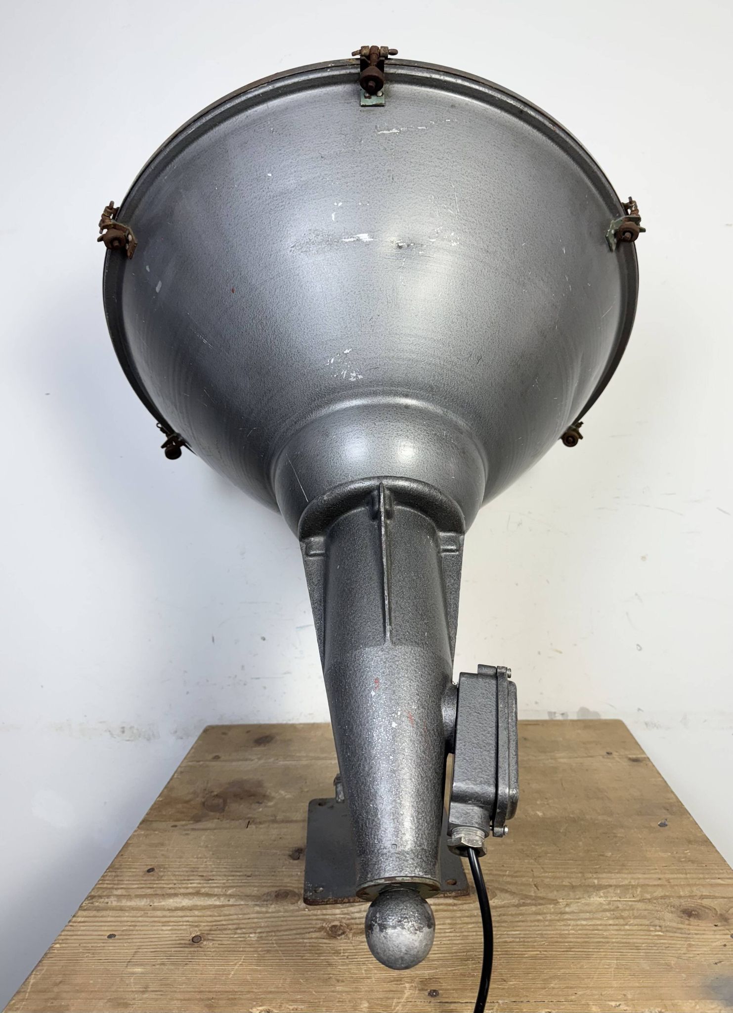 Large Vintage Industrial Aluminium Factory Wall Spotlight, 1970s