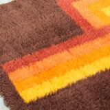 Vintage designer rug 1970 French cubist