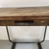 Designer desk in tube and wooden top, 20th century