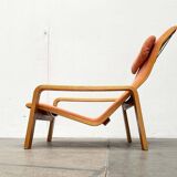 Mid-century modern Pulkka lounge chair by Ilmari Lappalainen for Asko, 1960s.