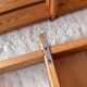 Set of two wooden (pine) wall shelves