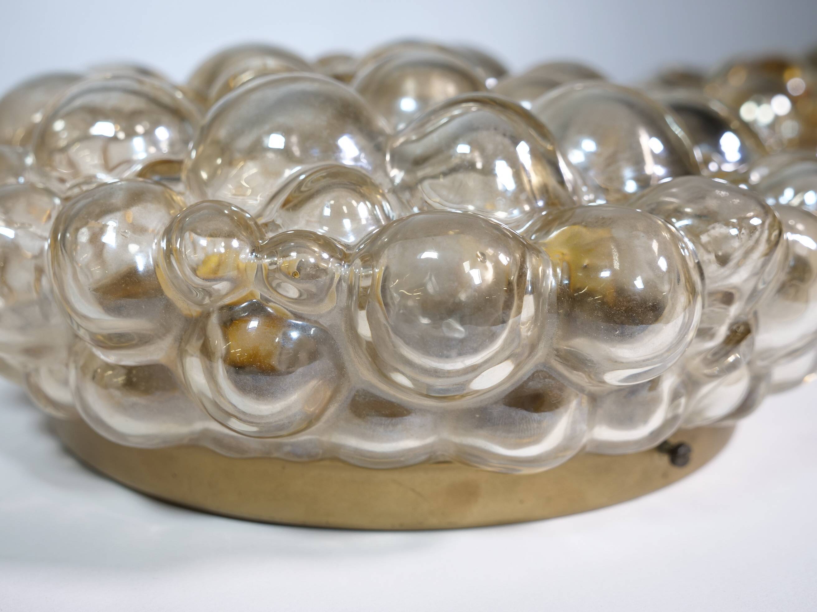 Plafonniers en verre bullé par Helena Tynell pour Glashütte Limburg, lot de 2