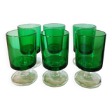 Cavalier Luminarc green liqueur glasses