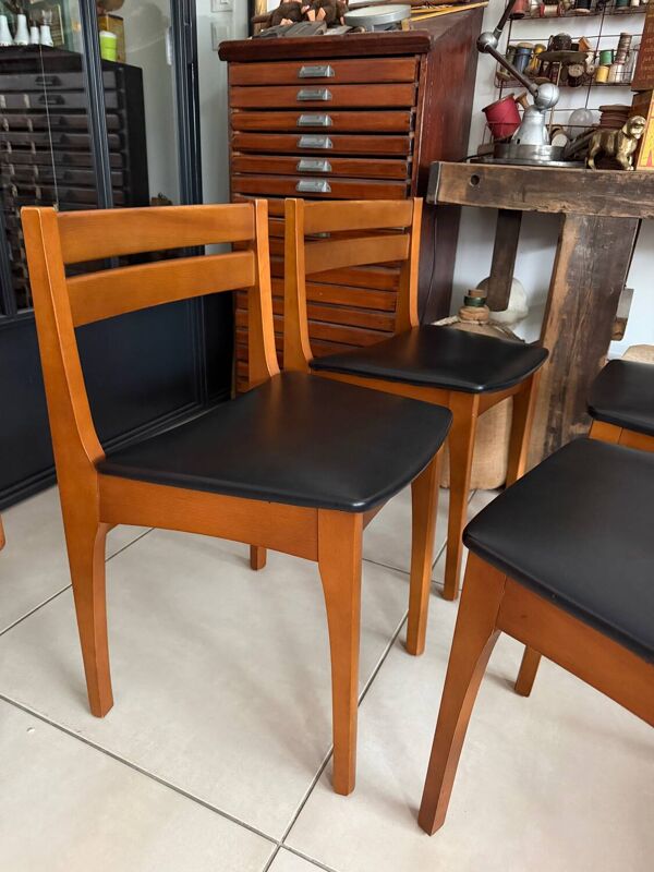 Ensemble de 4 chaises style scandinave vintage