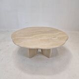 Italian travertine coffee table, 1980s