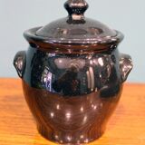 Vaso container, laccato black decorated in gold, France 1970s, in ottimo stato.