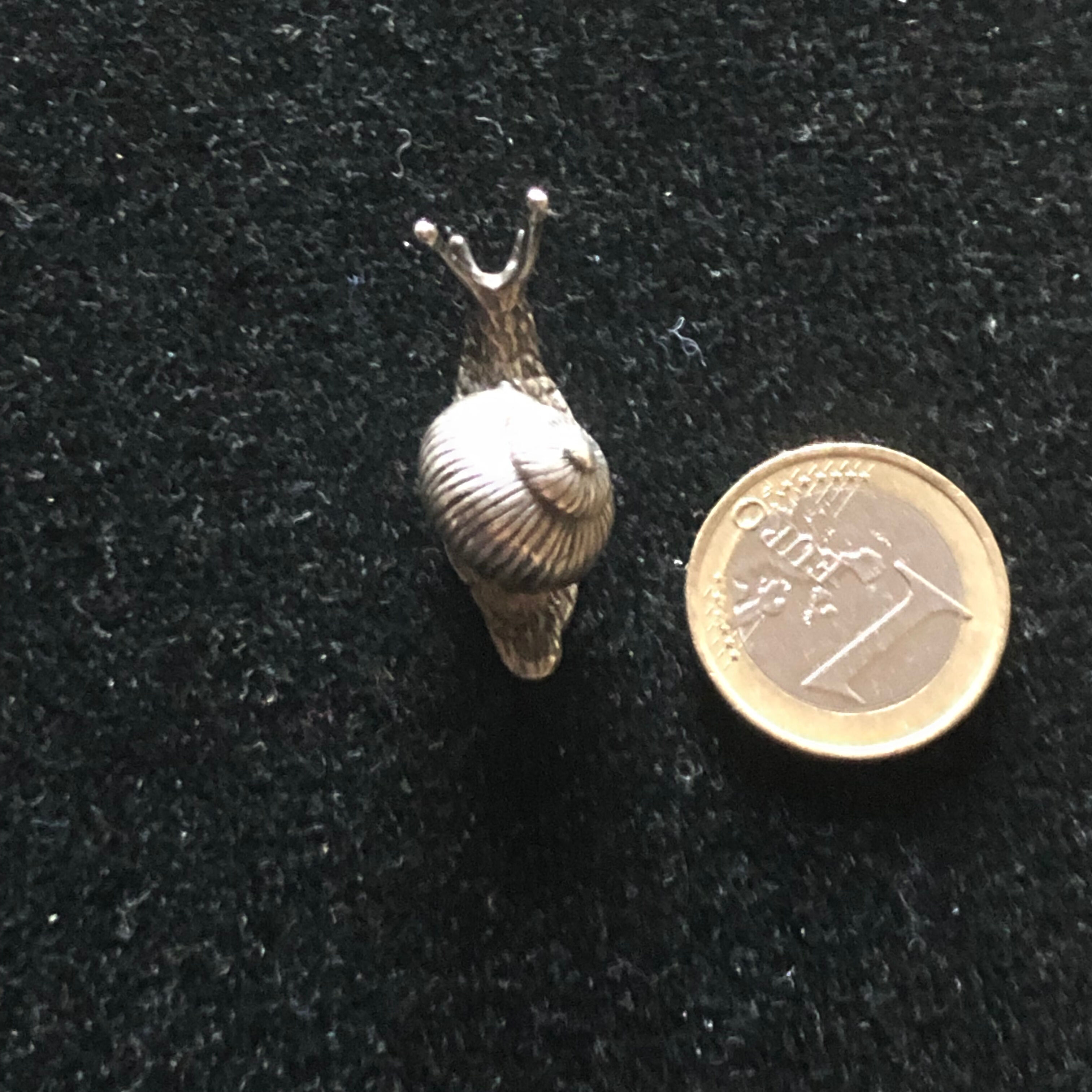 Small solid silver snail