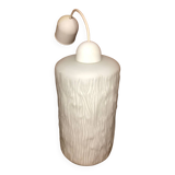 Old LOUIS KALFF Style Pendant Lamp White Opaline ReliefVintage #A445