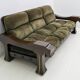 Luciano Frigerio Mid-Century Modern Italian Wood and Suede Sofa "Ussaro",70