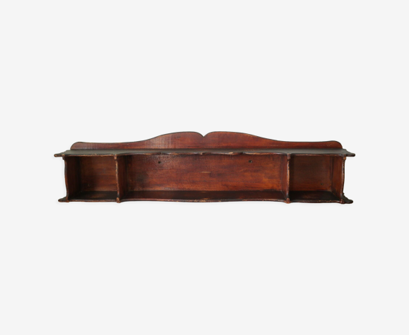 Etagère murale campagnarde ancienne en bois de hêtre