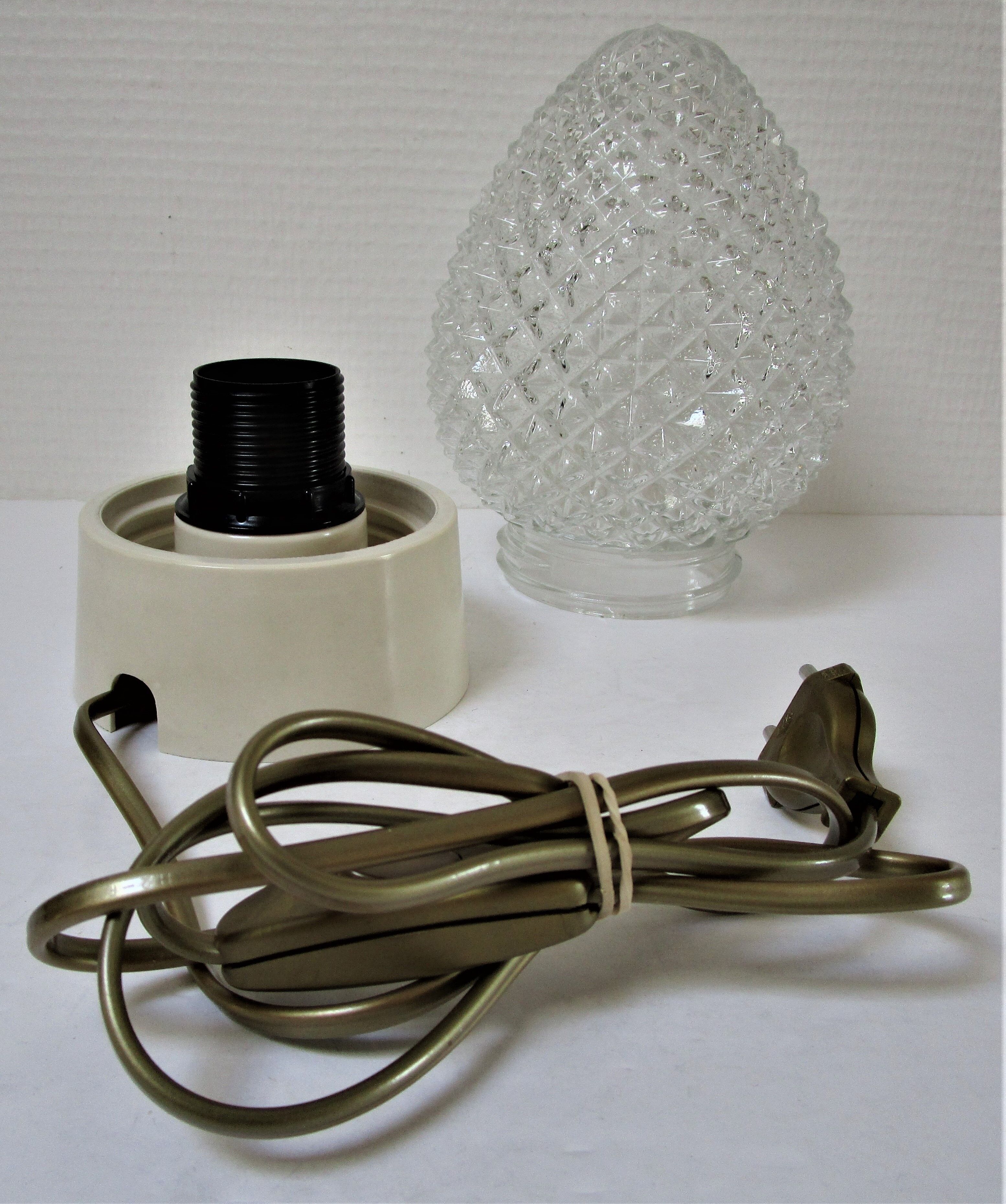 Vintage glass pine cone lamp 1970