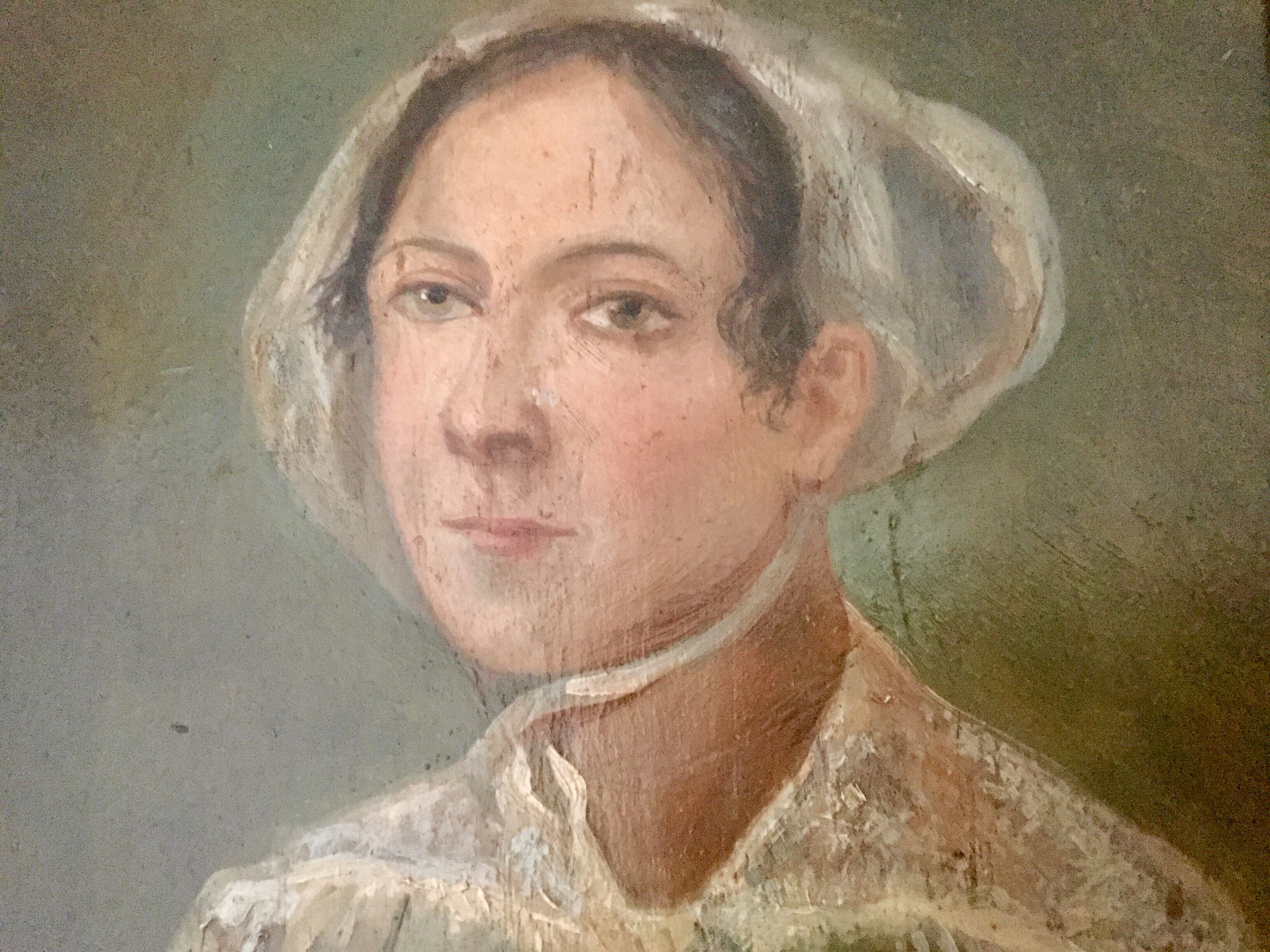 Old painting oil portrait 19th