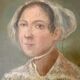 Old painting oil portrait 19th