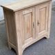 Vintage shallow Parisian sideboard renovated in solid oak 1950.
