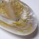 Antique mother-of-pearl tripod bowl emptier with silver metal legs