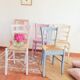 Set of 5 pretty patinated chairs
