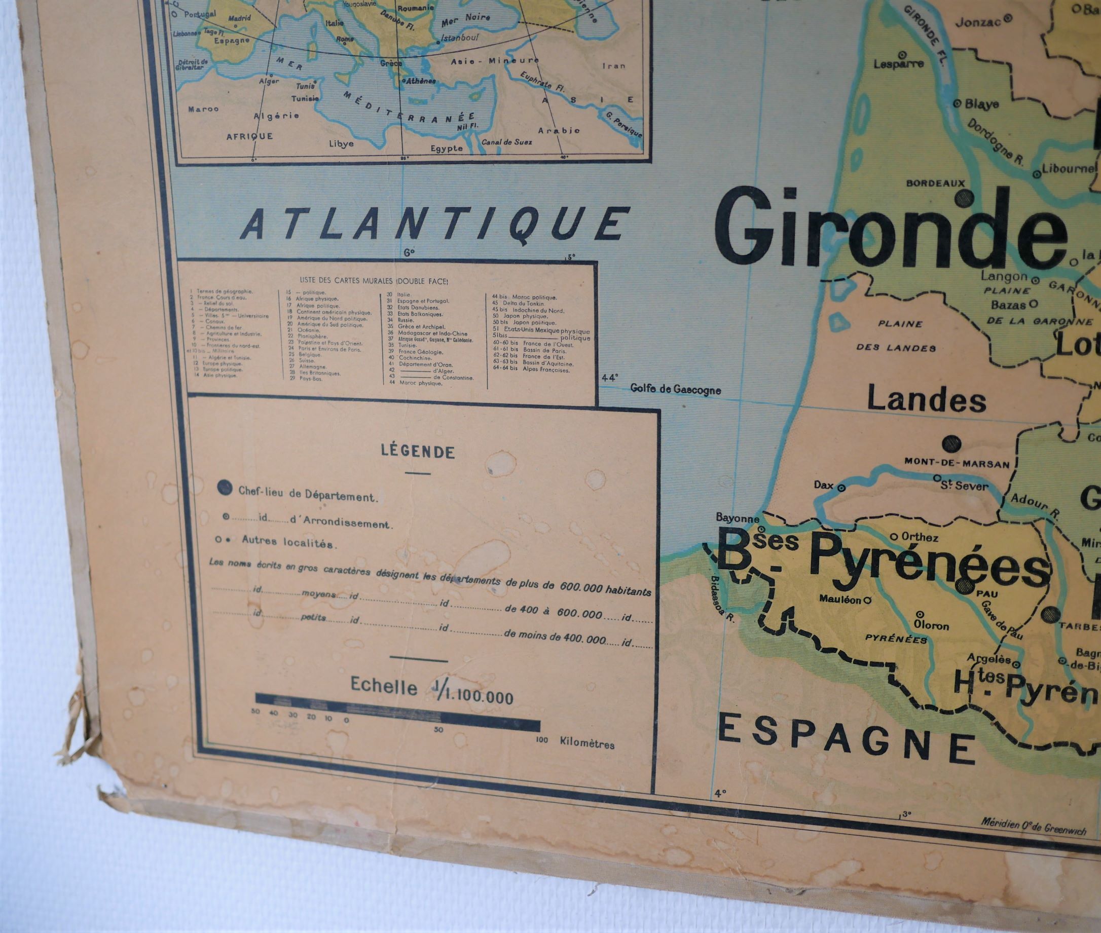 Map of France vintage - school poster n ° 4