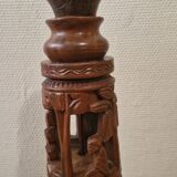Carved rosewood lamp base