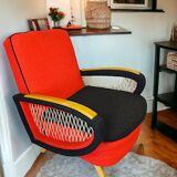 Vintage Rockabilly living room set, sofa bed and armchairs.
