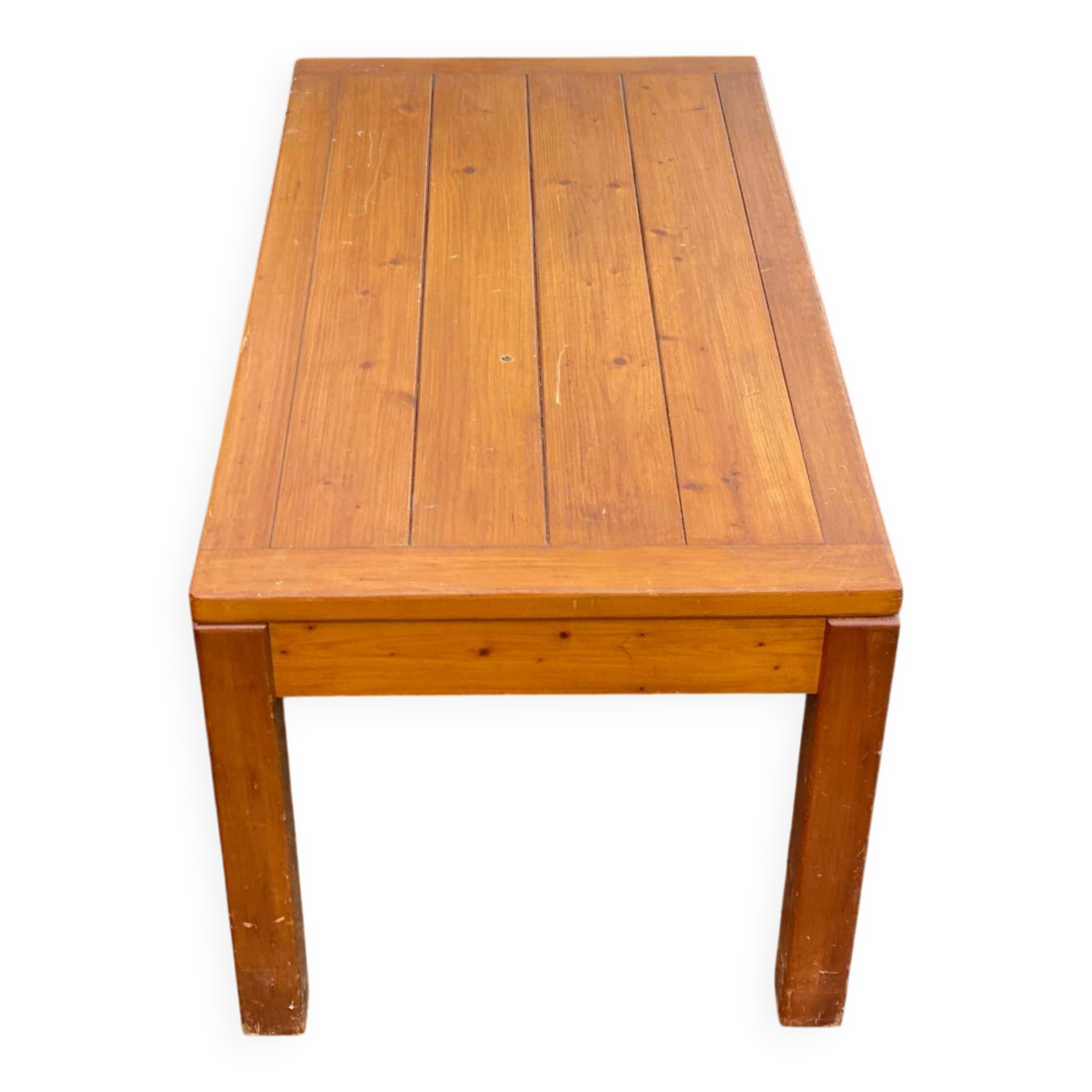 Rectangular Scandinavian coffee table in solid wood 1950