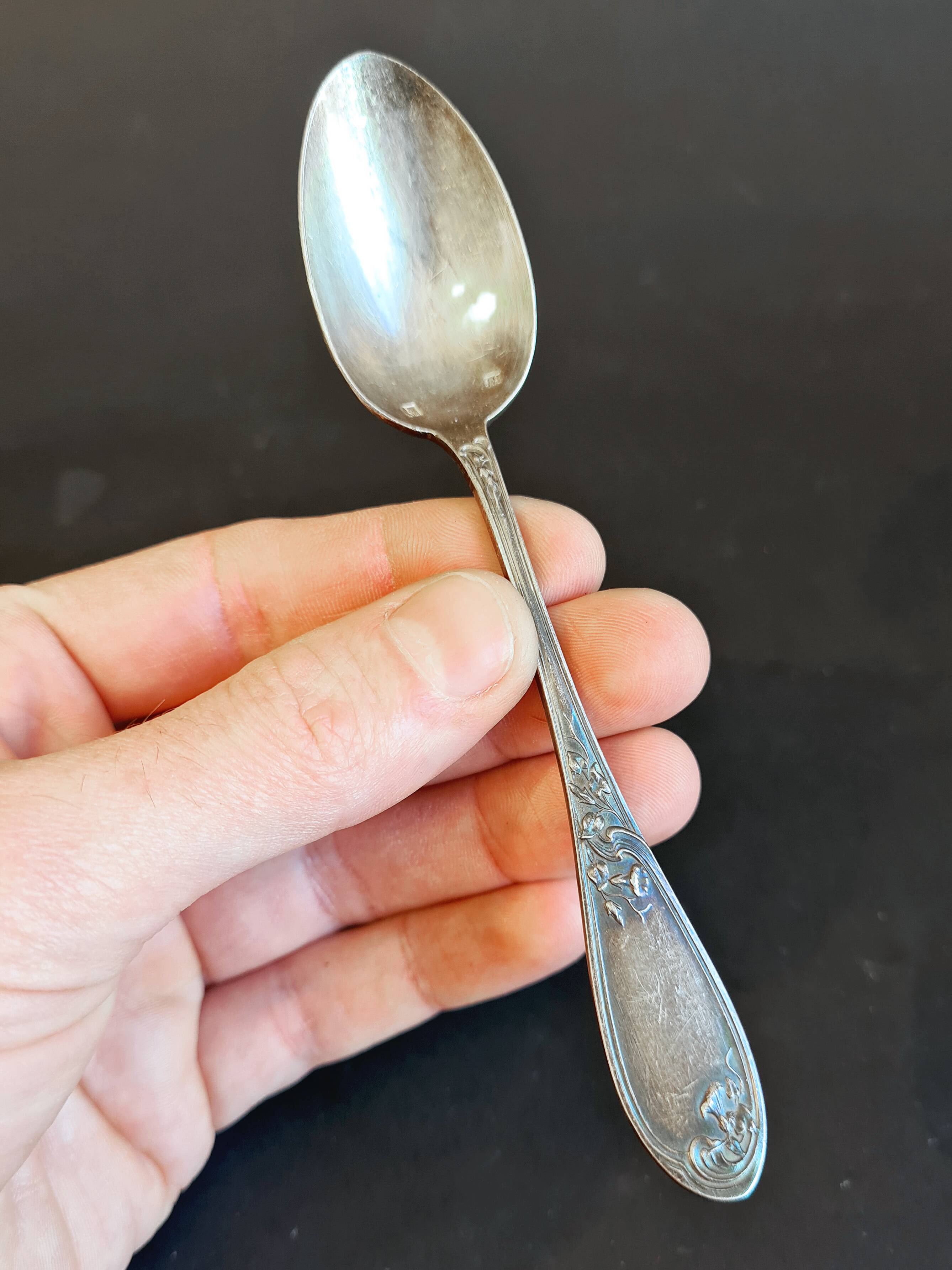 Vintage elegance: Set of 8 small silver-plated metal spoons – Ref 26