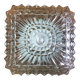 Old molded glass ceiling light + vintage black metal support