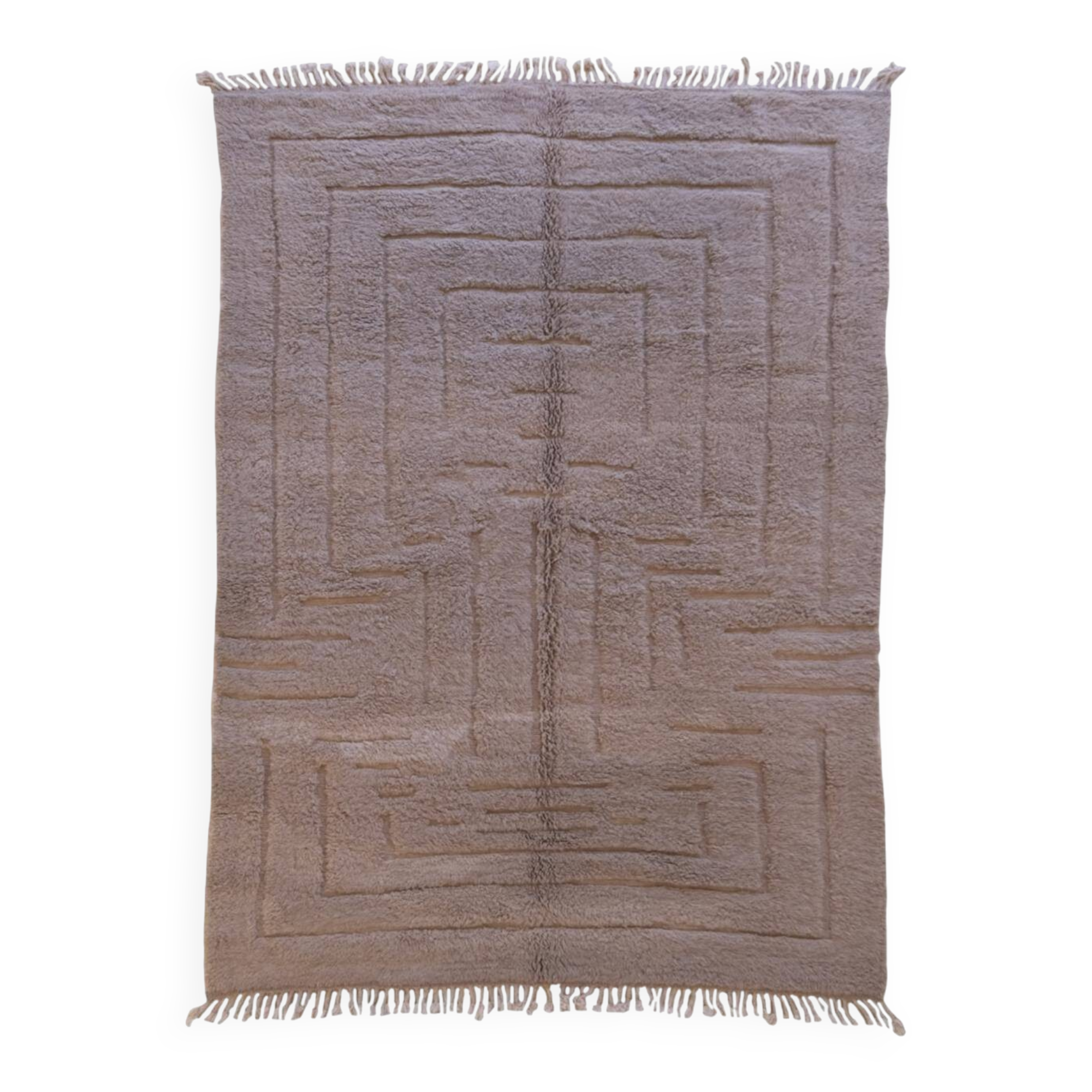 Contemporary Taupe Rug - 342 x 242 cm