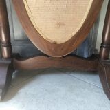 Swivel wooden mirror on stand