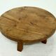 Table basse ronde rustique en chêne massif, années 1970
