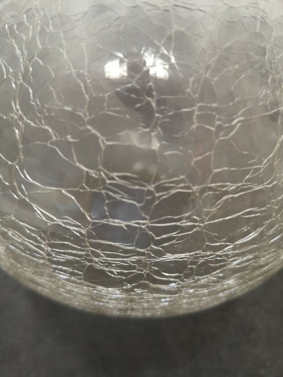 Old lampshade glass ball globe granité 1950