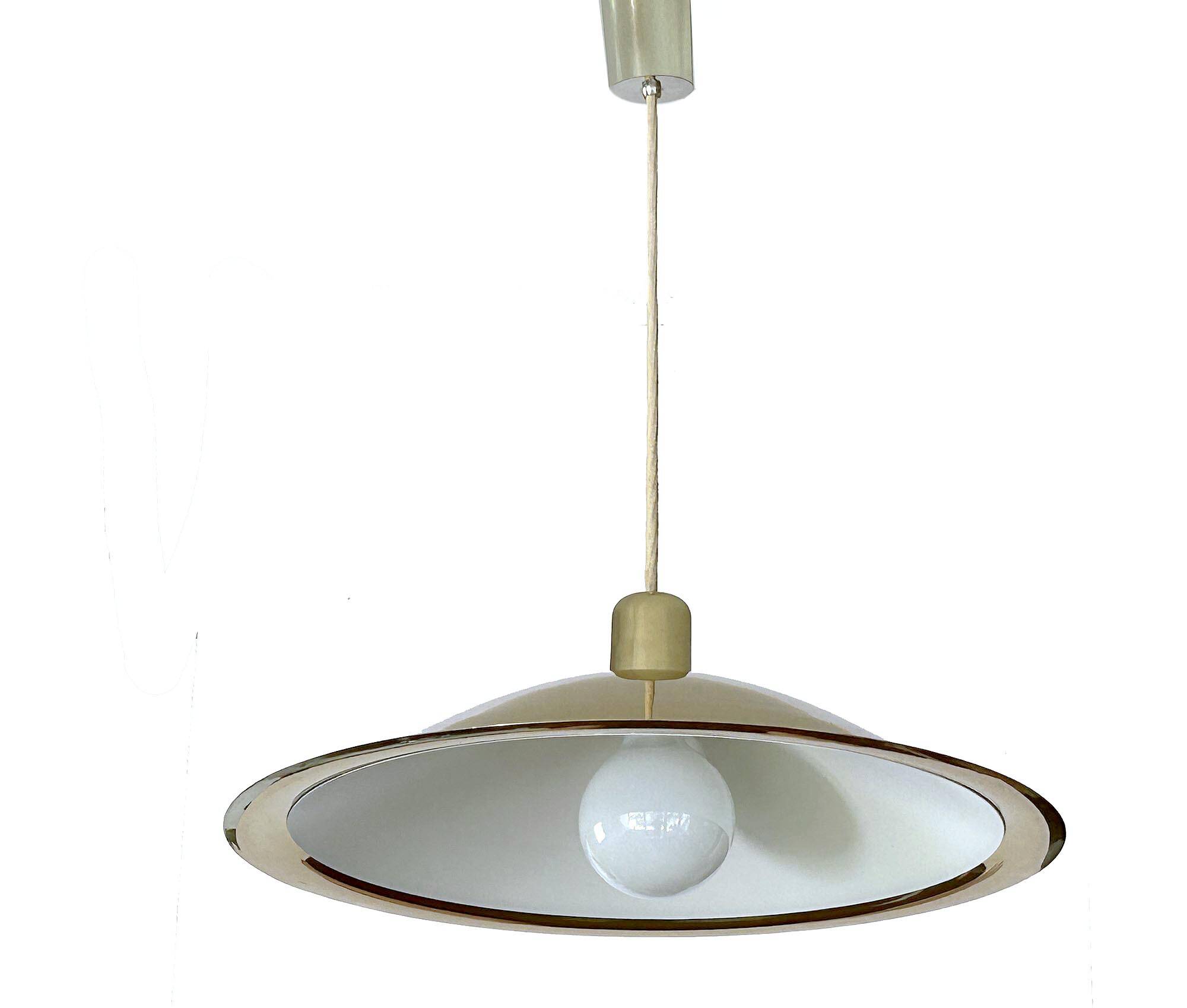 Large Scandinavian Pendant Light in Brass