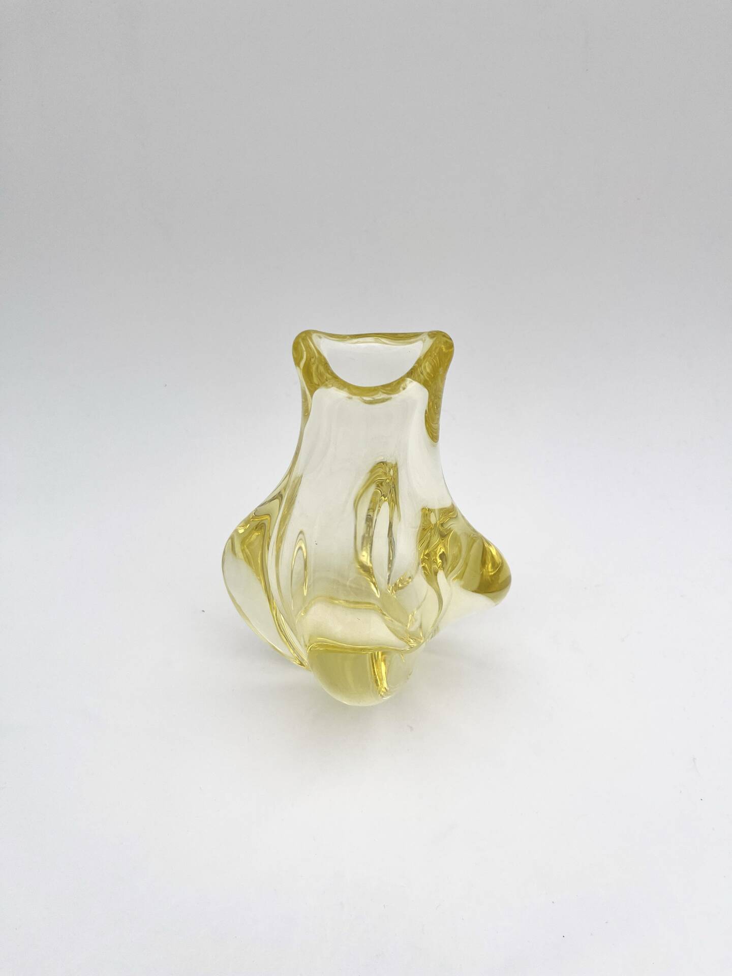 Organic Yellow Vase Miloslav Klinger ZBS - Bohemian Glass