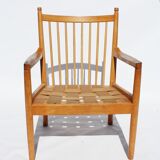 Fauteuil, modèle 1788, en cuir noir conçu par Hans J. Wegner