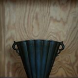 Just Andersen Art Deco Vase in Patinated Disco Metal, Denmark, 1930s, Model D20