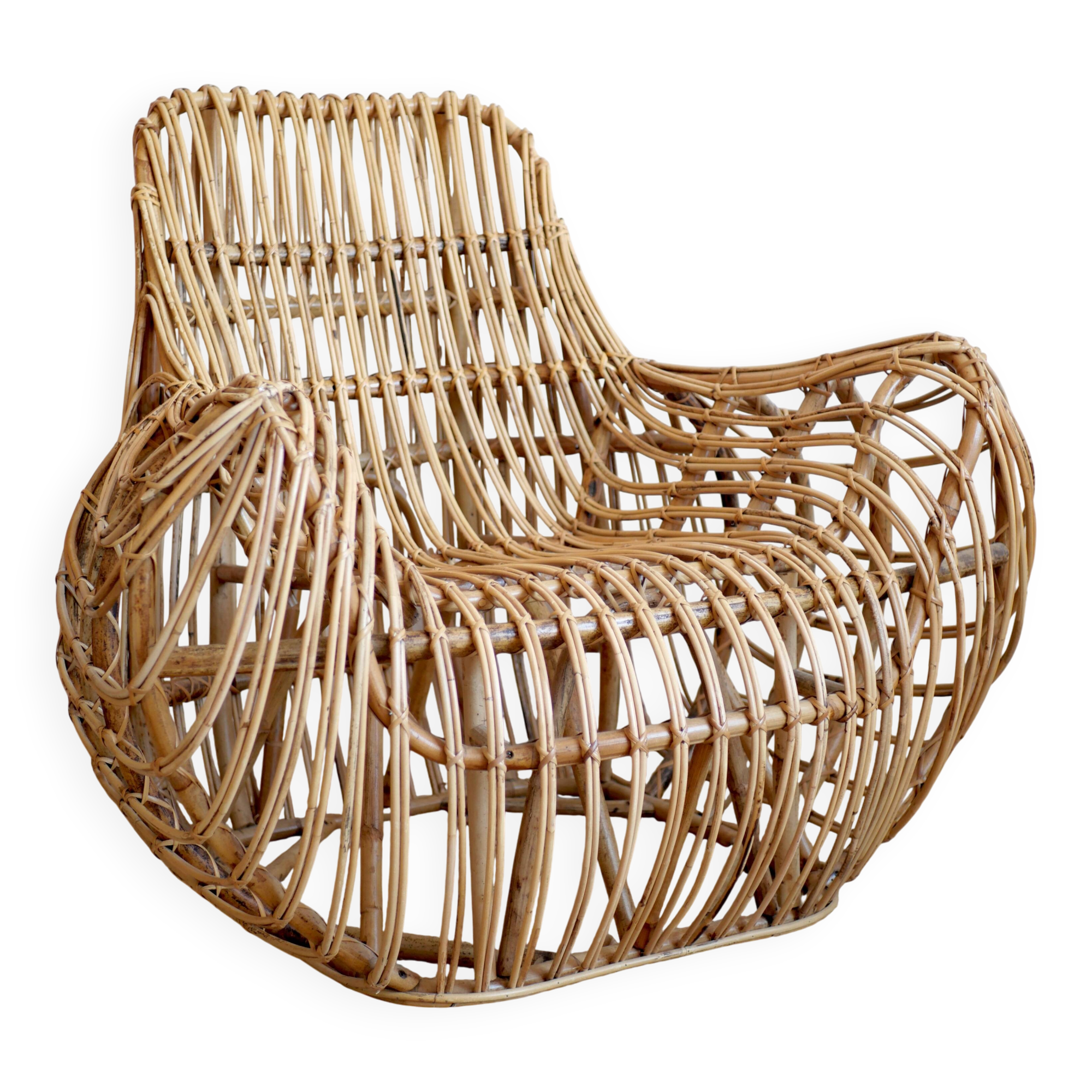 Designer rattan armchair