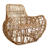 Designer rattan armchair