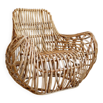 Designer rattan armchair