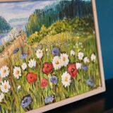1930's Original Swedish Modernist Oil on Panel "Summer Landscape" by Solveig Bohm-Dahlberg - Framed