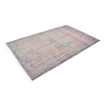 Tapis en laine à motifs floraux roses vintage sku 3210