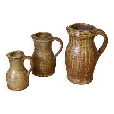 Trio de pichets en grès de la Puisaye - Daniel Auger