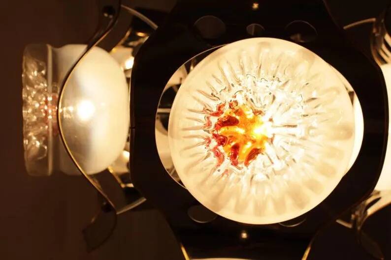 Big Italian Design Murano Mazzega Chandelier, 1970s