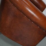 Vintage Dutch Cognac Colored Leather Club Chair, Set of 2