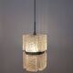 Brutalist Suspension "Ice Glass" and Chrome by Kaiser Leuchten