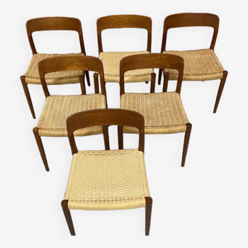 Série de 6 chaises n°75 de Niels Otto Moller