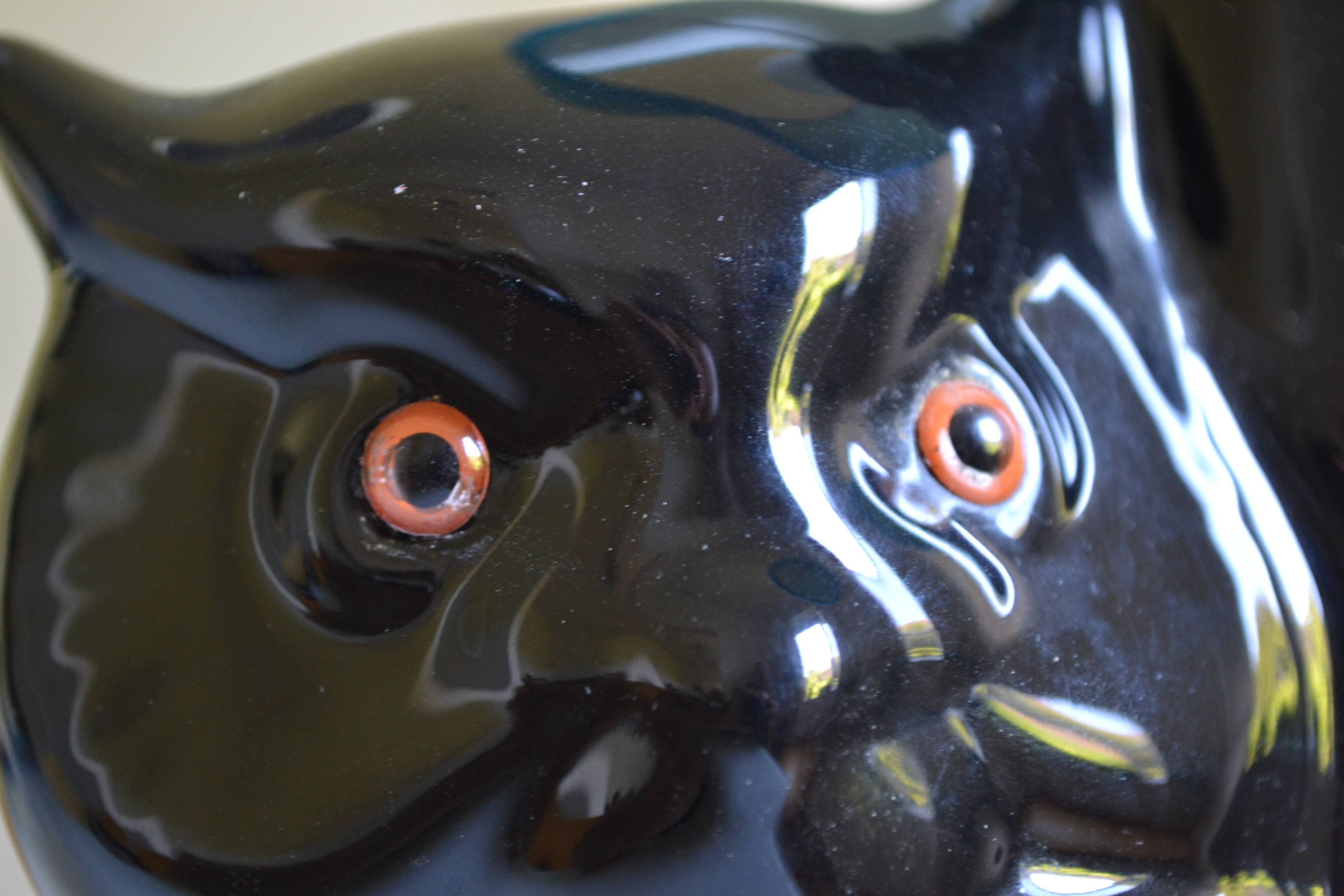 Vintage owl lamp 1980 ceramic holland