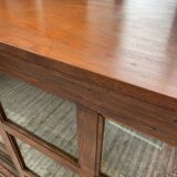 Mahogany sideboard with sliding glass doors