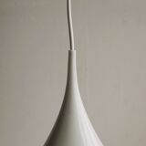 Large White Witch Hat Semi Pendant - Design by Bonderup and Thorup for Fog and Morup, 1960s.