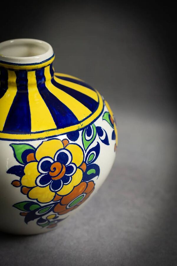 Vase pansu Art Déco par Charles Catteau pour Boch Frères Keramis (D.1049)