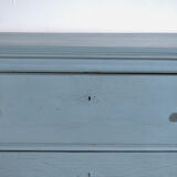 Antique painted pine chest of drawers – European rustic blue chest of drawers – circa 1900